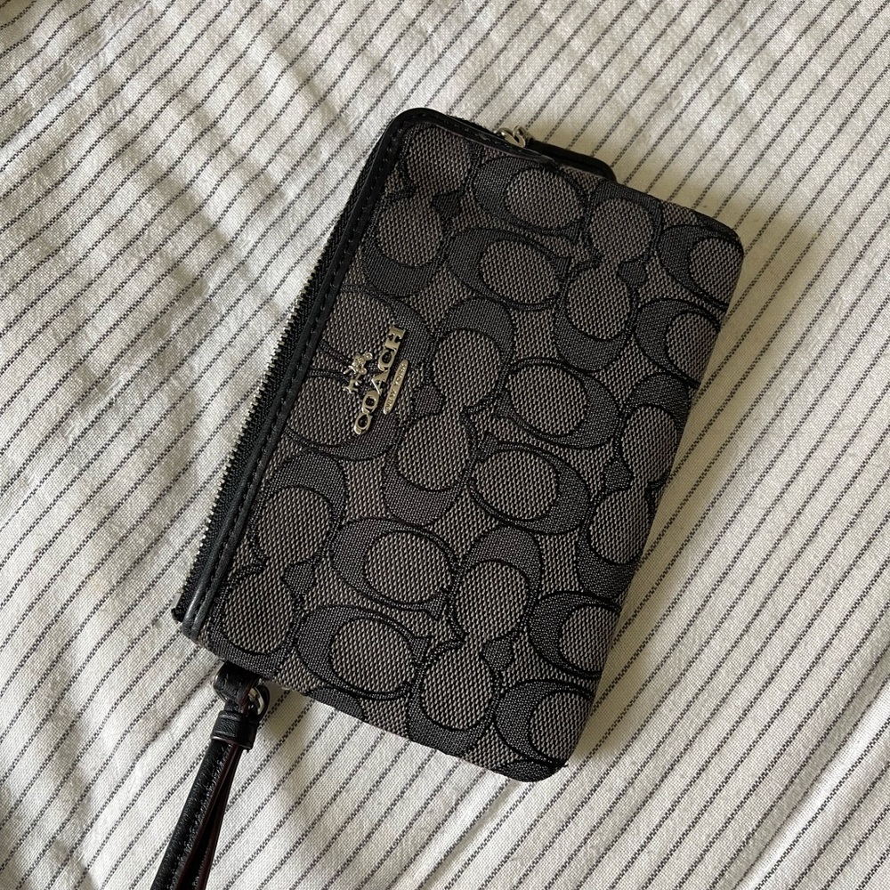 Coach Black and Gray Wristlet